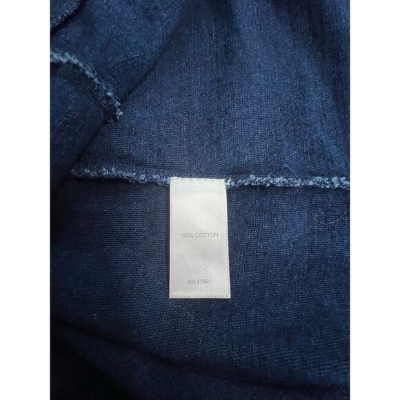 Pure Jill Indigo Tunic Tank Rear Split Hem 100% Cotton Women's Medium Petite - Picture 9 of 9